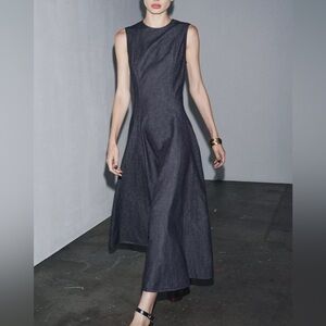 ZARA DENIM MIDI DRESS size XS